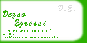 dezso egressi business card